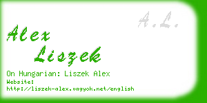 alex liszek business card